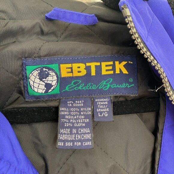 VINTAGE Eddie Bauer Ebtek Thinsulate Hooded Winter Snow Ski Jacket Rain Coat - Picture 6 of 11